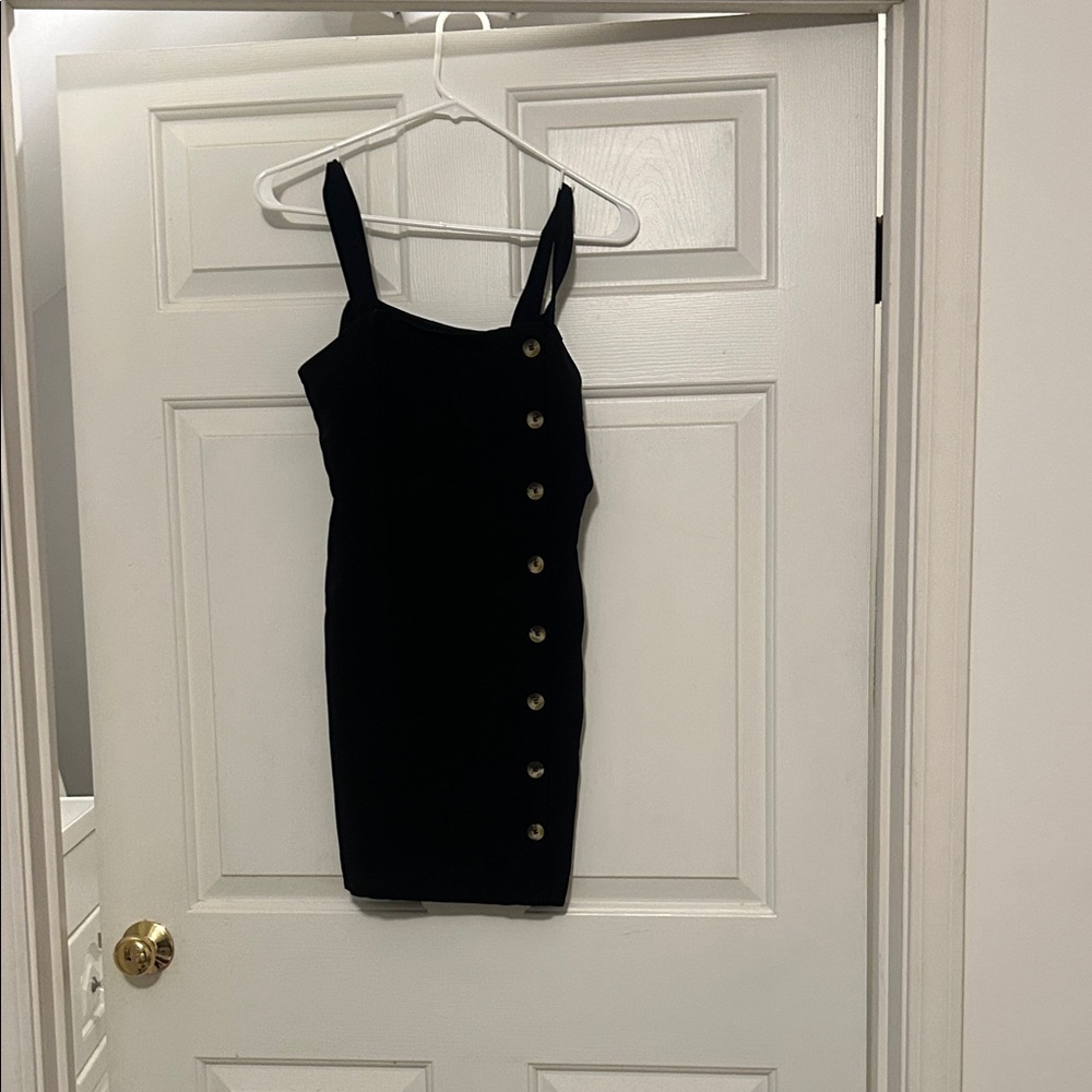Elegant Black Button-Down Dress